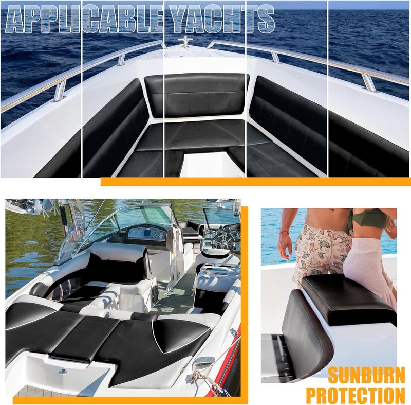 Meneng Marine Vinyl Leather Fabric: 5 Yard Roll Heavy Duty Boat Seat Vinyl - Waterproof & Scratch-Resistant for Marine Upholstery - Outdoor Cushion & Chair DIY (Boat Owners) - Image 4